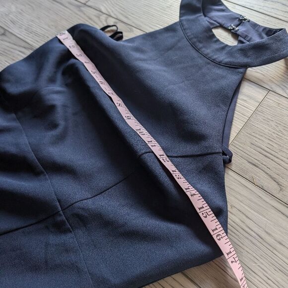 Anthropologie BHLDN Juliana High Neck  Crepe Maxi Midnight Navy Dress Size 10 - Picture 4 of 9